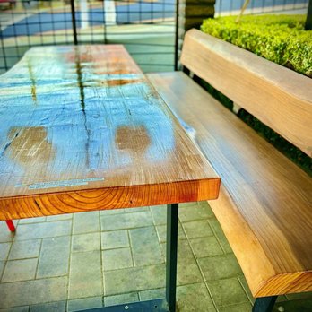 Spoon and Fork - Natural wood seating. Beautiful! - Thai Near Me - Belmont, California