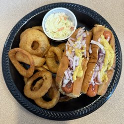 Major League Roast Beef & Wings - Hot dog special (minus the fries I didn't want)