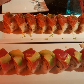 Yomama Sushi - The First Kiss roll in the back, Ventura roll in the front! - Sushi Bars Near Me - Camarillo, California Yomama Sushi - The First Kiss roll in the back, Ventura roll in the front! - Sushi Bars Near Me - Camarillo, California