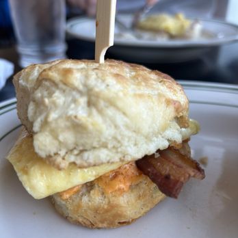 Wise County Biscuits - Biscuit sandwich--bacon, scrambled egg, pimento cheese - Food Stands Near Me - Pittsburgh, Pennsylvania