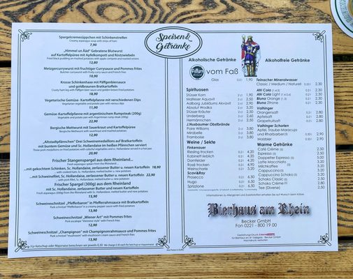 Menu photo 2 Bierhaus am Rhein Cologne, NW Menu photo 2 Bierhaus am Rhein Cologne, NW