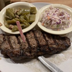 18oz NY strip with Cole slaw and green beans. I'd recommend the steak and slaw.
