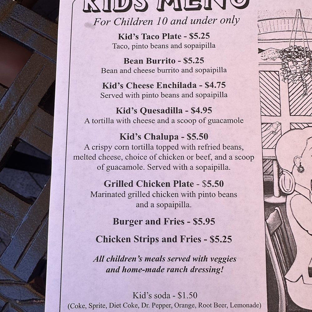 Tomasita's - Kids menu as of 9/1/2023 - New Mexican Cuisine Near Me - Santa Fe, New Mexico Tomasita's - Kids menu as of 9/1/2023 - New Mexican Cuisine Near Me - Santa Fe, New Mexico