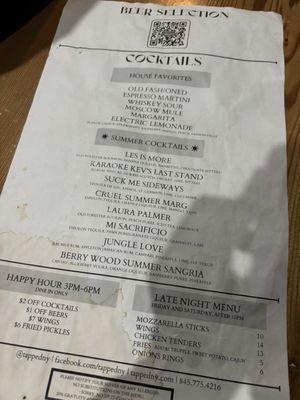 Menu photo 5 Tapped Middletown, NY