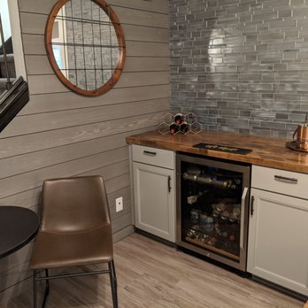 Color Joy Interiors - Snack bar / and eating area - wall treatment and stairway remodel - Interior Design Near Me - Brownsburg, Indiana