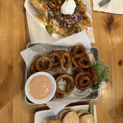 Sweet Lou's Restaurant and Bar - Nachos, onion rings and sliders.