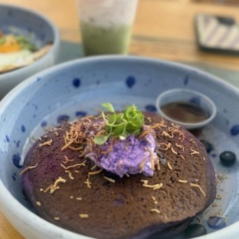 Blue Whale - Ube Pancakes - Cafes Near Me - La Jolla, California Blue Whale - Ube Pancakes - Cafes Near Me - La Jolla, California