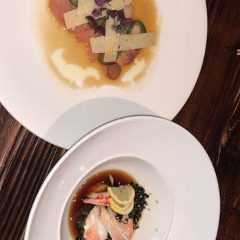 KUU Restaurant - Left: Hamacchio Right: King Crab Sunomono - Japanese Near Me - Houston, Texas