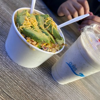 The Cliffs Cafe - Meat Rice Bowl Screaming Banana Smoothie GREAT SERVICE AND FOOD !! - Coffee & Tea Near Me - San Diego, California The Cliffs Cafe - Meat Rice Bowl Screaming Banana Smoothie GREAT SERVICE AND FOOD !! - Coffee & Tea Near Me - San Diego, California