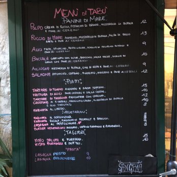 Tabù - Menu - Sandwiches Near Me - Finale Ligure, SV