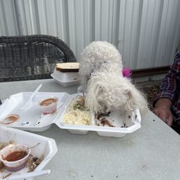 Finishing the brisket & coleslaw.