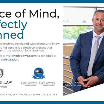 Rhodes Law - Have a trust but unsure if it's current? We'll review it and make sure it reflects your life, your goals, and current law. - Wills, Trusts, & Probates Near Me - Santa Rosa, California Rhodes Law - Have a trust but unsure if it's current? We'll review it and make sure it reflects your life, your goals, and current law. - Wills, Trusts, & Probates Near Me - Santa Rosa, California