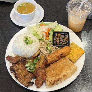 Pho Tran Vu - #125: pork chop, bean curd wrapped shrimp, grilled shrimp on sugar cane, egg cake. $26 - Vietnamese Near Me - Mountain View, California