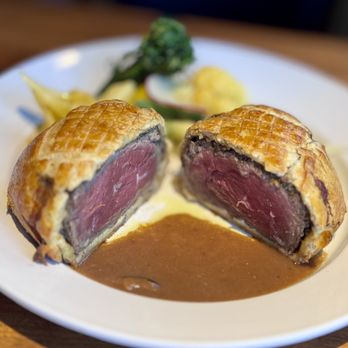 Mäksē Restaurant - Vacaville - Classic Beef Wellington
72
Beef Tenderloin, Duxelles, Prosciutto, Puff Pastry, Bordelaise Sauce. Served with Garlic Mashed Potatoes, Veg - Steakhouses Near Me - Vacaville, California Mäksē Restaurant - Vacaville - Classic Beef Wellington
72
Beef Tenderloin, Duxelles, Prosciutto, Puff Pastry, Bordelaise Sauce. Served with Garlic Mashed Potatoes, Veg - Steakhouses Near Me - Vacaville, California