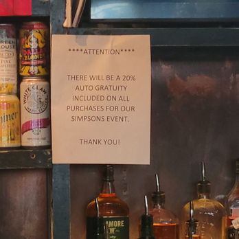 High Fives - Sign Explaining Autogratuity for Non Service - Bars Near Me - Dallas, Texas High Fives - Sign Explaining Autogratuity for Non Service - Bars Near Me - Dallas, Texas