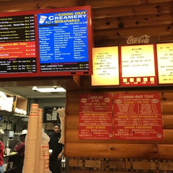 Cook Out - menus on the wall of a restaurant - American Near Me - Columbia, South Carolina Cook Out - menus on the wall of a restaurant - American Near Me - Columbia, South Carolina