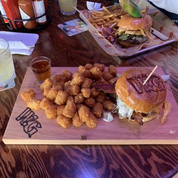 Whiskey Girl - Our food layout. Whiskey burger and Southwestern burger. - New American Near Me - San Diego, California Whiskey Girl - Our food layout. Whiskey burger and Southwestern burger. - New American Near Me - San Diego, California