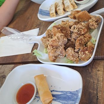 Ten Seconds Yunnan Rice Noodle - Dumplings, popcorn chicken, egg roll. I was late taking the pic so there is a lot missing - Noodles Near Me - Cary, North Carolina