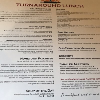 Menu photo 3 Turnaround Cafe Turner, OR