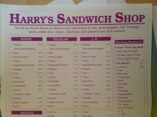 Menu photo 3 Harry's Sandwich Shop Chicago, IL