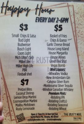 Menu photo 1 The Rusty Nail Omaha, NE Menu photo 1 The Rusty Nail Omaha, NE