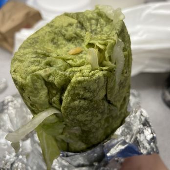 La Corneta Taqueria - Carne asada super burrito with spinach tortilla - Mexican Near Me - San Francisco, California