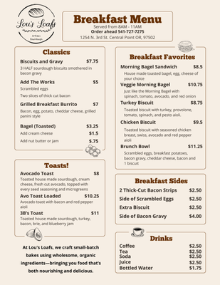 Menu photo 2 Lou’s Loafs Central Point, OR Menu photo 2 Lou’s Loafs Central Point, OR