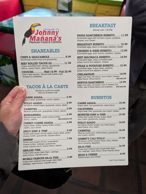 Menu photo 1 Johnny Mañana's Oceanside, CA Menu photo 1 Johnny Mañana's Oceanside, CA