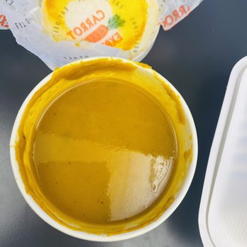 Carrot Express - I compare the size to a sticky note pumpkin/ sweet potato soup - Salad Near Me - Doral, Florida