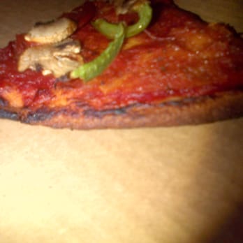 Domino's Pizza - burned edges & bottom, this was a medium gluten free, (no cheese), pepperoni, bell peppers & mushroom - Pizza Near Me - Littleton, Colorado Domino's Pizza - burned edges & bottom, this was a medium gluten free, (no cheese), pepperoni, bell peppers & mushroom - Pizza Near Me - Littleton, Colorado