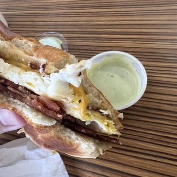 Higher Grounds Coffee Cafe - Breakfast sandwich with Serrano aioli - Cafes Near Me - San Diego, California Higher Grounds Coffee Cafe - Breakfast sandwich with Serrano aioli - Cafes Near Me - San Diego, California