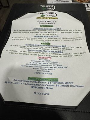 Menu photo 1 The Dublin Yard Secaucus, NJ