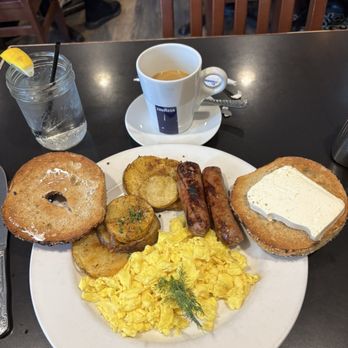 Classic Diner - Egg Platter w/ Apple sausage and bagel - Diners Near Me - Malvern, Pennsylvania