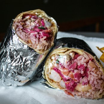 Burrito Hub - Surf & Turf: flour tortilla or wheat tortilla, rice, steak, shrimp pickled cabbage, pico de gallo and sour cream - Mexican Near Me - Spartanburg, South Carolina Burrito Hub - Surf & Turf: flour tortilla or wheat tortilla, rice, steak, shrimp pickled cabbage, pico de gallo and sour cream - Mexican Near Me - Spartanburg, South Carolina