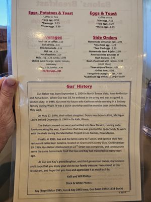 Menu photo 8 Gus Balons Restaurant Tucson, AZ
