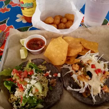 Mamacita's Taco Temple - Taco Temple chicken and mahi tacos with tater tot side. - Mexican Near Me - Asheville, North Carolina Mamacita's Taco Temple - Taco Temple chicken and mahi tacos with tater tot side. - Mexican Near Me - Asheville, North Carolina