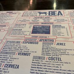 Bar Bea - Menu
