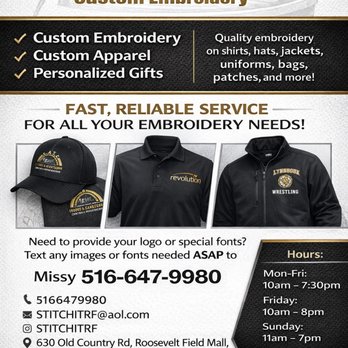 Stitch It - Embroidery & Crochet Near Me - Garden City, New York Stitch It - Embroidery & Crochet Near Me - Garden City, New York