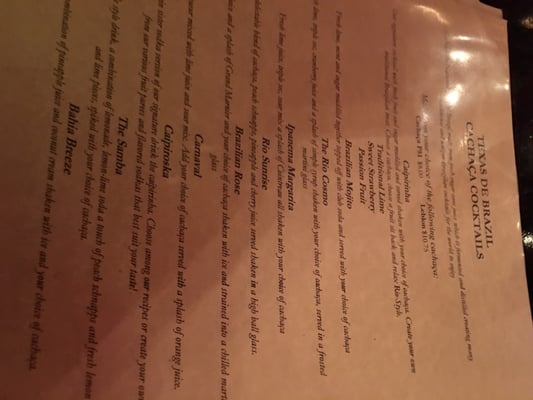 Menu photo 2 Texas de Brazil - Miami Dolphin Mall Miami, FL Menu photo 2 Texas de Brazil - Miami Dolphin Mall Miami, FL