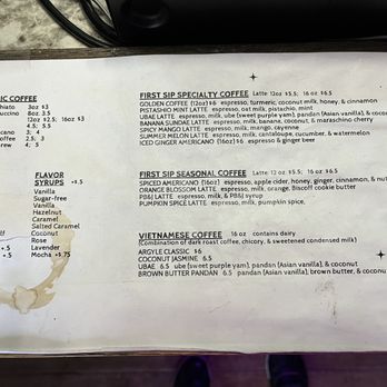 First Sip Cafe - Menu - Coffee & Tea Near Me - Chicago, Illinois
