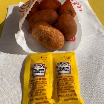 Wienerschnitzel - One Mini Corn Dogs with 2 Mustard Packets. - Hot Dogs Near Me - Oceanside, California Wienerschnitzel - One Mini Corn Dogs with 2 Mustard Packets. - Hot Dogs Near Me - Oceanside, California