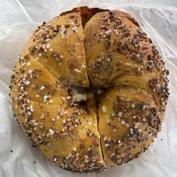 Bagelmania - Taylor egg and cheese on everything egg bagel