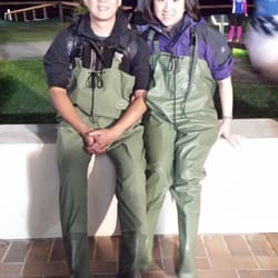 moreton island - With this fisherman trousers, you don't have to worry wet your pants and shoes while you are feeding dolphins. AUD10.00 for rent