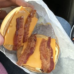 McDonald's - Bacon Egg Cheese Bagel, extra Bacon. Hey! Where's the Egg?