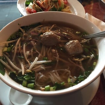 Thai Paradise - Pho (broth, rice noodles, beef flank, and beef meatballs. Green onion and Thai basil. Bean sprouts on top! - Thai Near Me - Pickerington, Ohio Thai Paradise - Pho (broth, rice noodles, beef flank, and beef meatballs. Green onion and Thai basil. Bean sprouts on top! - Thai Near Me - Pickerington, Ohio