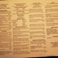 The Other Place On the Hill - Menu photo