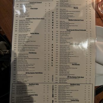 Novitá - Wine menu as of 2/21/24 - Wine Bars Near Me - Garden City, New York
