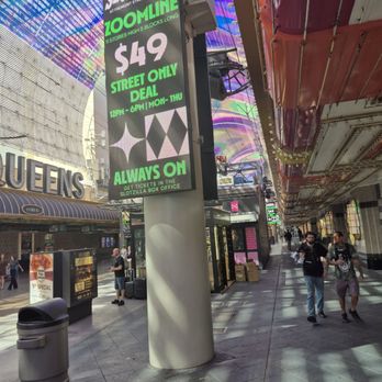 Fremont Street Experience - Ceiling shot, Advertisement for Zipline I think - Casinos Near Me - Las Vegas, Nevada Fremont Street Experience - Ceiling shot, Advertisement for Zipline I think - Casinos Near Me - Las Vegas, Nevada