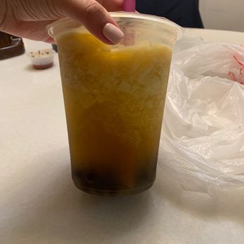 Frostea - mango pineapple slushie with boba - Bubble Tea Near Me - San Francisco, California