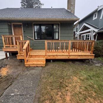 All Aces Construction - Cedar deck addition permitted and passed final inspection - General Contractors Near Me